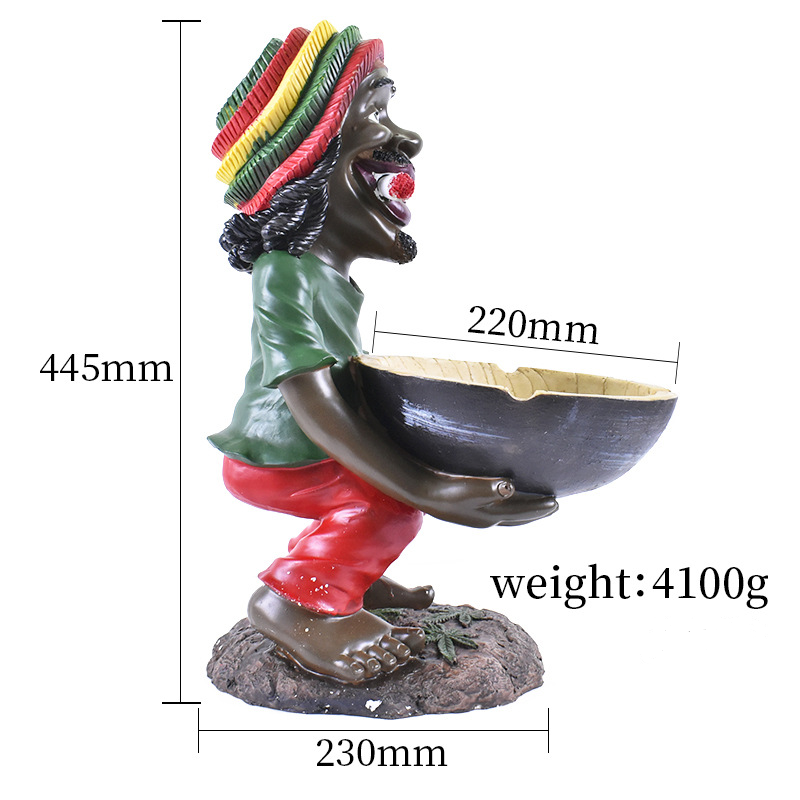 cool huge large resin standing jamaican ashtray