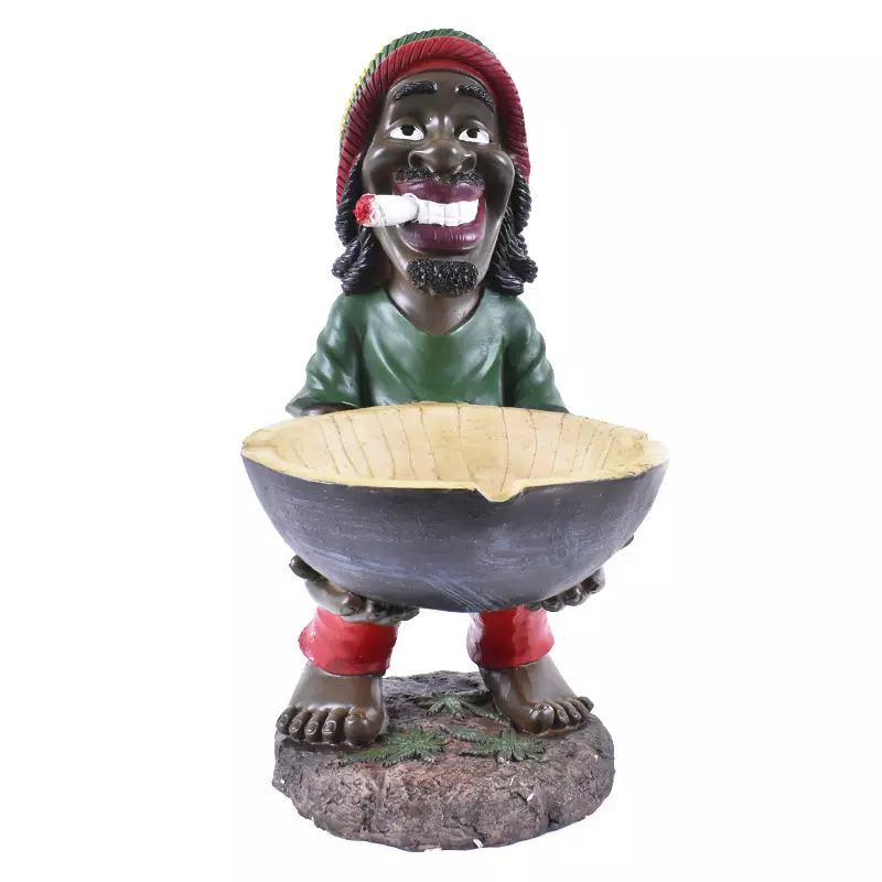 Low MOQ Fancy funny ash tray Large Size Tall Jamaican Ashtray Home Hotel Decoration King Size Resin stand up Smoking Ashtray