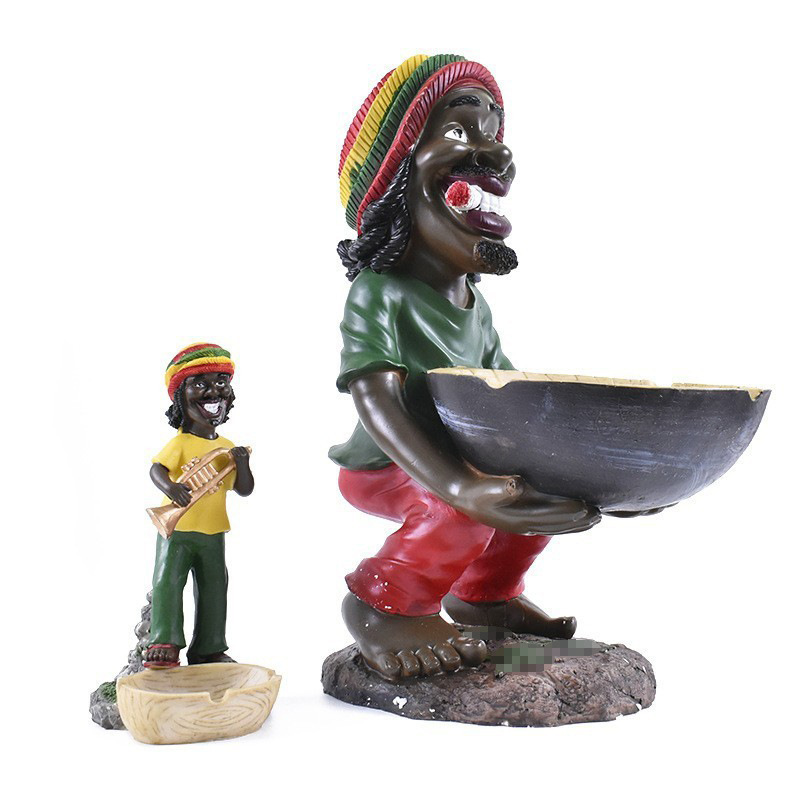 Novelty Unique resin Ashtray Happy Funny Smoking Cigar Stand Ashtray Bob Marley Jamaican cigarette tobacco rasta ash tray