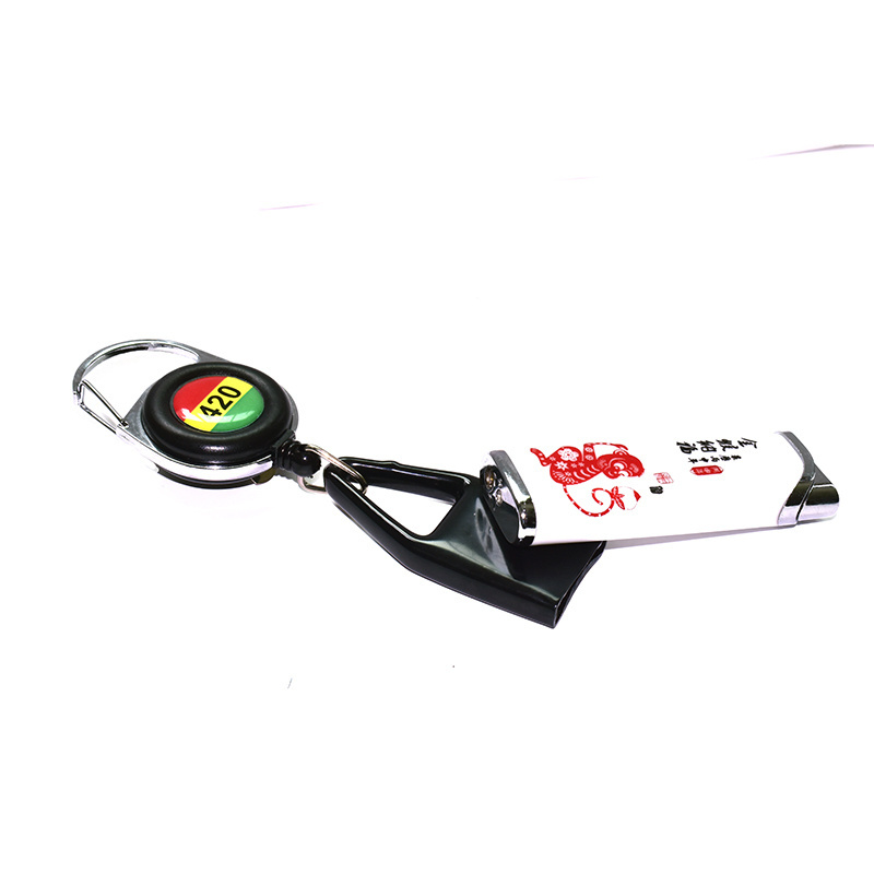 Hot sell cheap price secure holder portable with sticker custom logo smoking accessories keychain silicone lighter leash