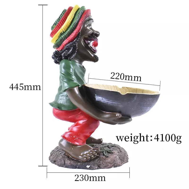 Low MOQ Fancy funny ash tray Large Size Tall Jamaican Ashtray Home Hotel Decoration King Size Resin stand up Smoking Ashtray