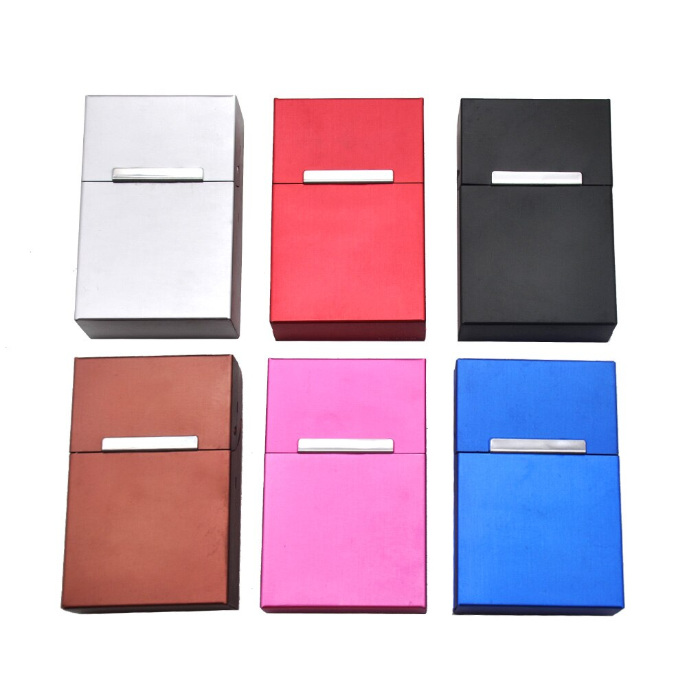 Portable custom laser logo high quality 20pcs metal aluminum cigarette case