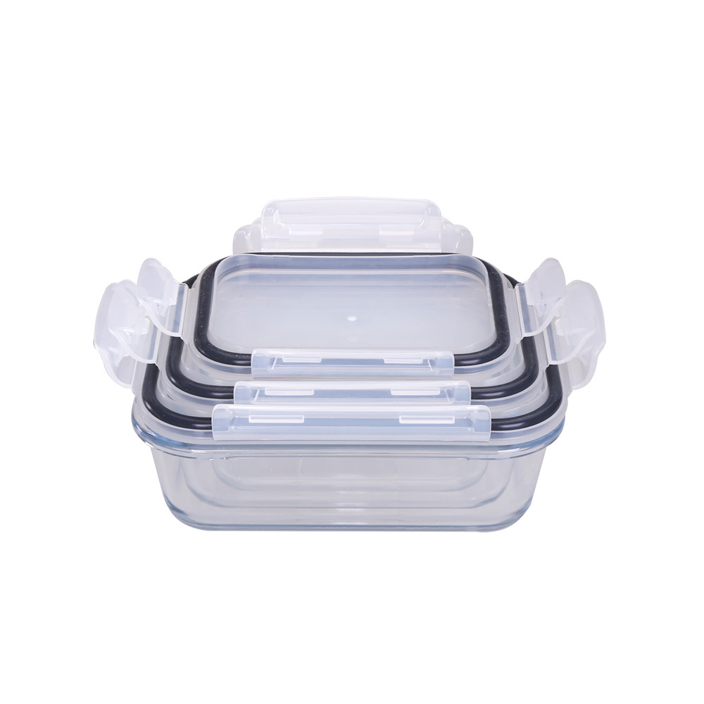 Kitchen container set BPA free Locking lids Leaking-Proof Glass Meal Prep Container lunch box