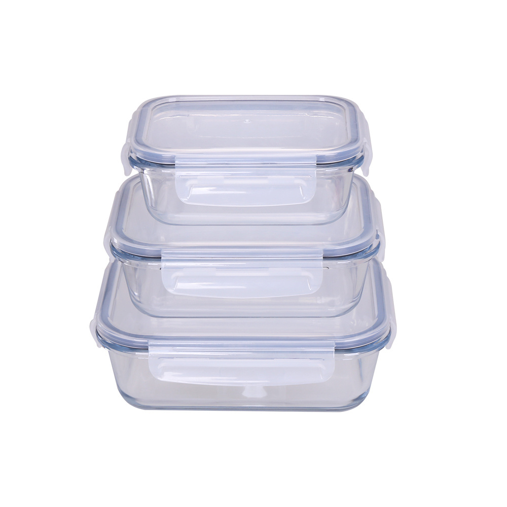 Kitchen container set BPA free Locking lids Leaking-Proof Glass Meal Prep Container lunch box