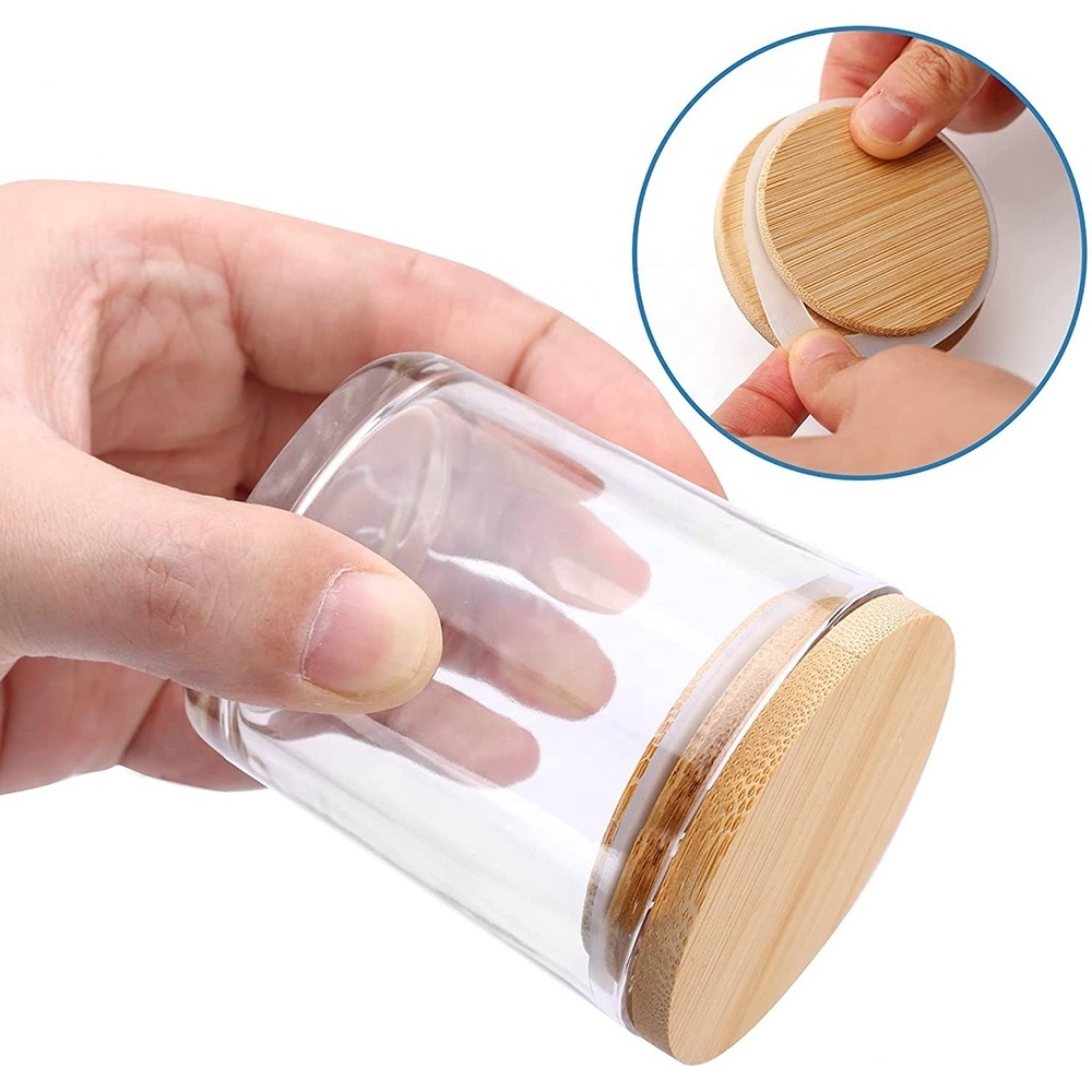 6oz 10oz High Quality Glass Storage Candle Jars For Candle Making Candle Container Storage Food With Bamboo Lids