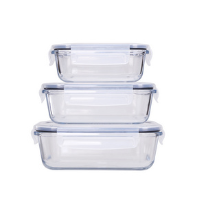 Kitchen container set BPA free Locking lids Leaking-Proof Glass Meal Prep Container lunch box