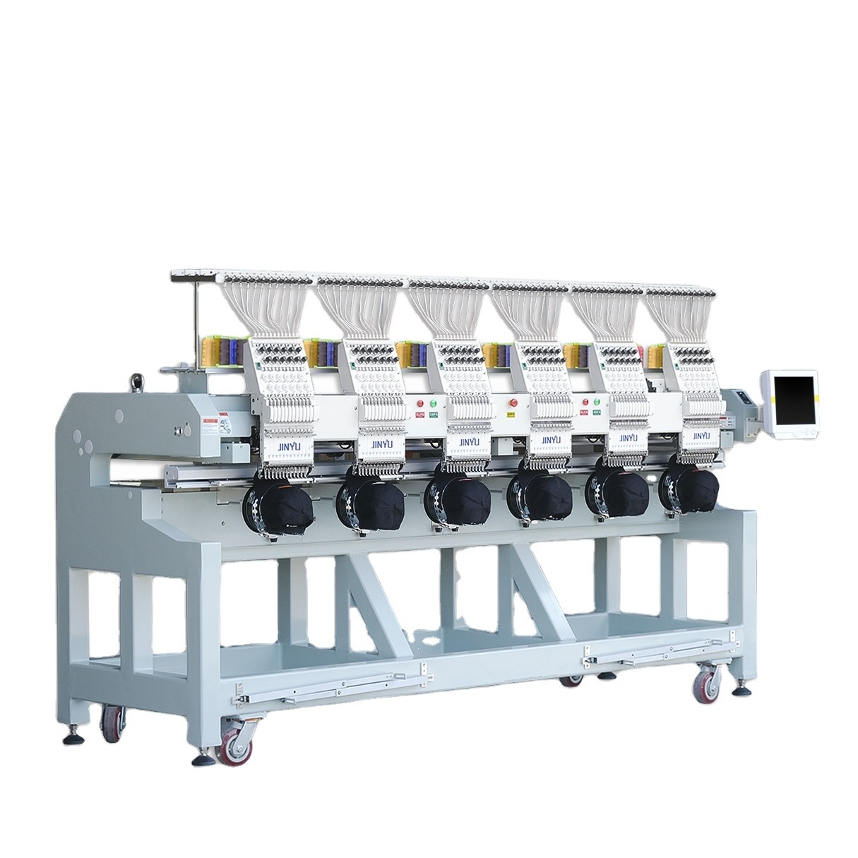 High speed 6 head computerized flat cap embroidery machine