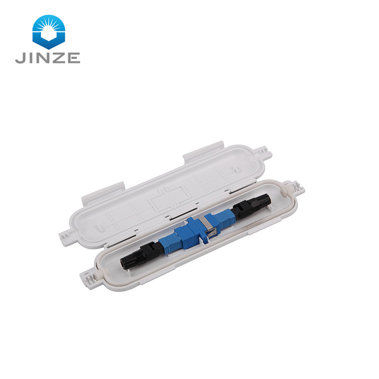 ABS FTTH Drop cable splice box 1 core fiber optic termination box cable protective box with adapter