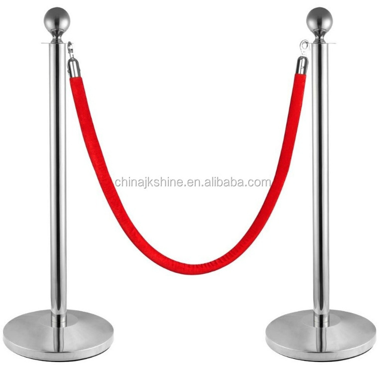 2017 Innovative Golden Rope Queue Line Bollard, Red Carpet Standing Pole, 1.5mtr Barrier Stanchion and Ropes for Frankfort