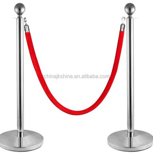 Steel Ball Post Pipe Railing Stand Red Carpet Crowd Control Rope Barrier Poles For Hotel