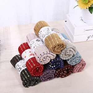 GEERDENG Wholesale Luxury Glitter Scarf Women Turban Telekung Bandana Hijab Scarfs for Muslim Ladies