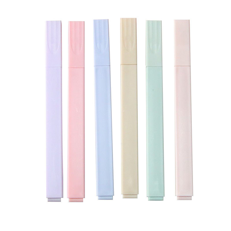 6pcs Pastel Cute Pastel Colors Macaron Morandi eye protection cartoon carrot highlighter pen