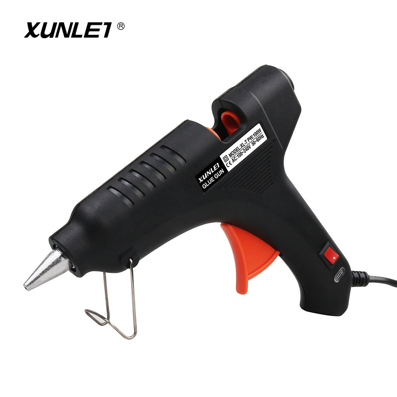 Ready to ship XUNLEI Customized Hot Melt Glue Gun DIY Crafts Tools 100W hot melt glue gun with Glue Sticks