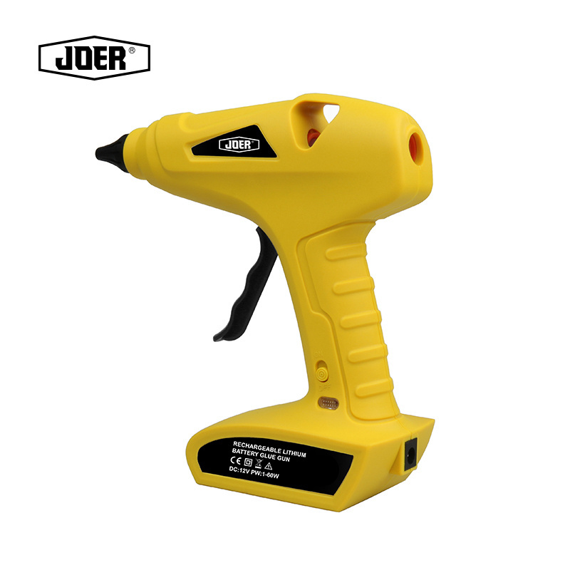 60W battery glue gun Factory Sale 60W Lithium Battery Cordless Hot Glue Gun with Wide Stand Rechargeable Glue Gun