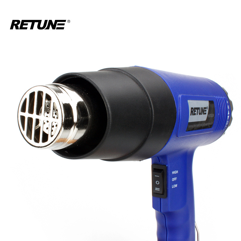 RETUNE 2000W electric hot air blower soldering shrink wrap heat gun sealing plastic welding mobile repair heatgun hotgun