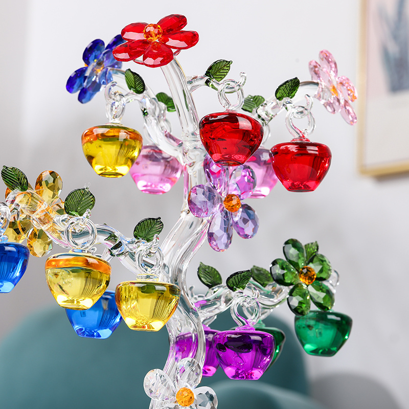 JY Wholesales cheap crystal apple tree for decor crystal apple craft