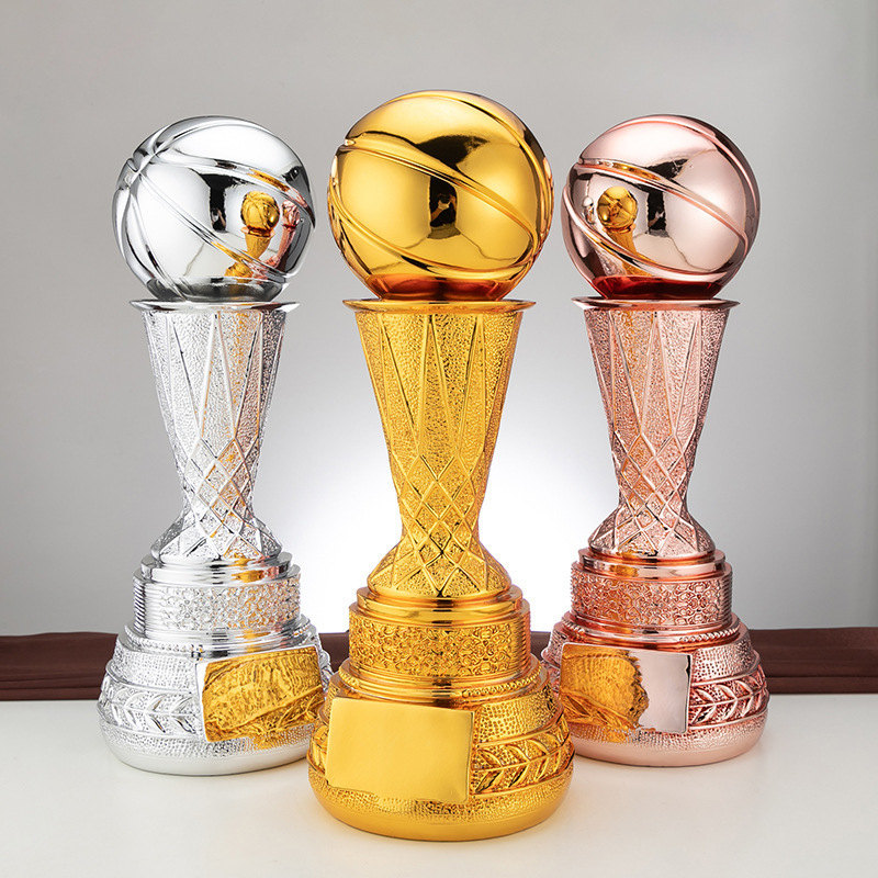 JY Basketball 38cm Campus Football Competition Award Resin NBA Trophy Gold Silver Bronze Souvenir Gift