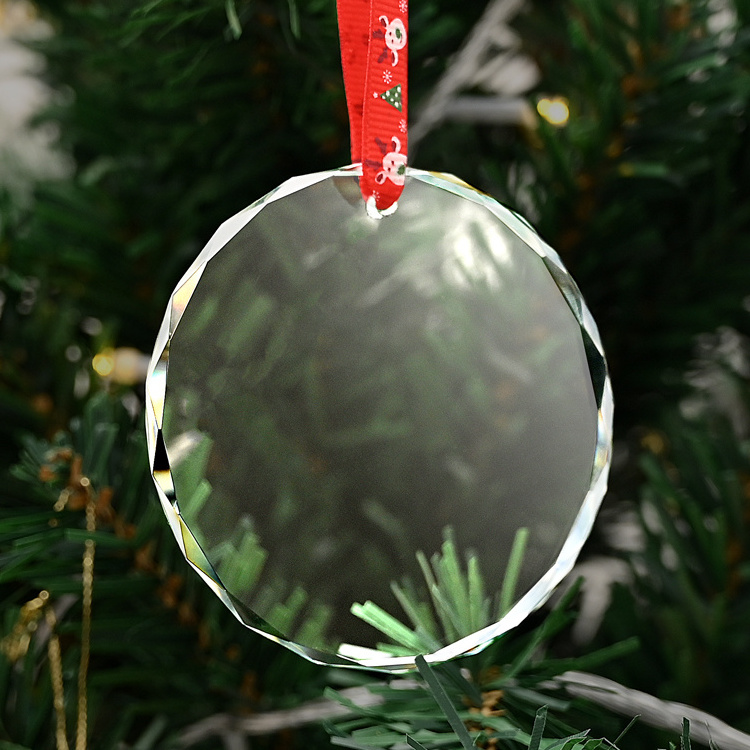 JY Crystal Glass Round Christmas Ornament And Christmas Decorations Window Door Curtain Christmas Pendant Trim