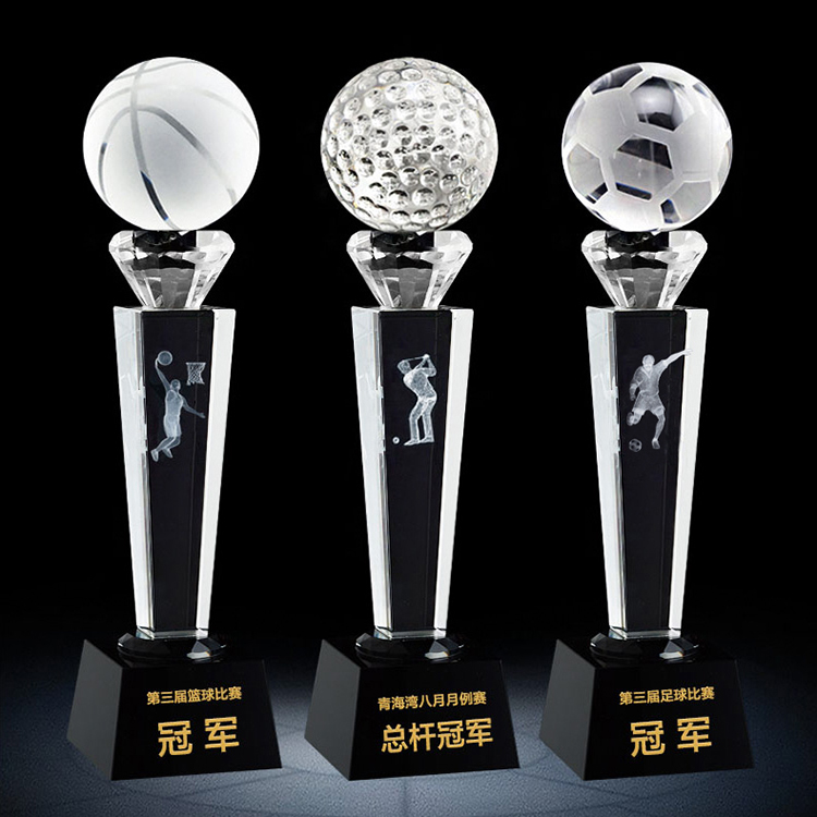 JY New Arrival Basketball Trophy Sports Blank K9 Crystal Trophy Award  for Laser Engraving Presentation Gift