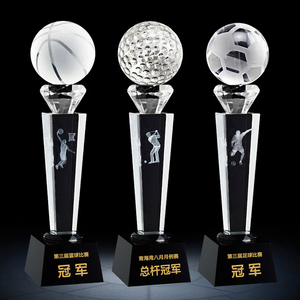 JY New Arrival Basketball Trophy Sports Blank K9 Crystal Trophy Award  for Laser Engraving Presentation Gift