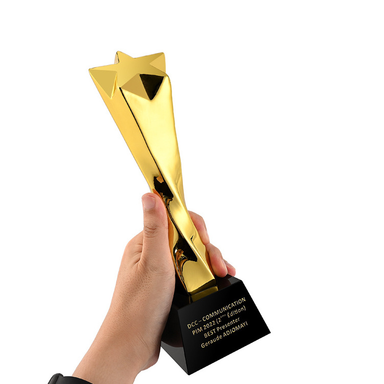 Wholesale Custom Cheap Star Trophies Awards Customized Blank Plaque Wood Glass Crystal Resin Award