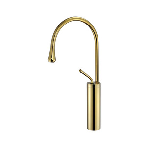 Daffodil Type Contemporary Style Kitchen Faucets Gold Color Hot & Cold Water Tap