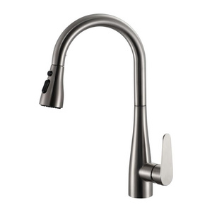 SUS304 Nickel Pull Down Kitchen Faucet OEM support Gourmet Faucet Hot and Cold Mixers