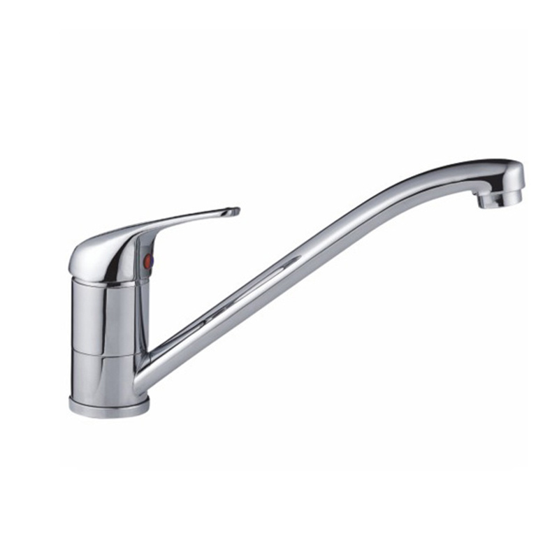 Commercial long neck single handle brass kitchen sink faucets