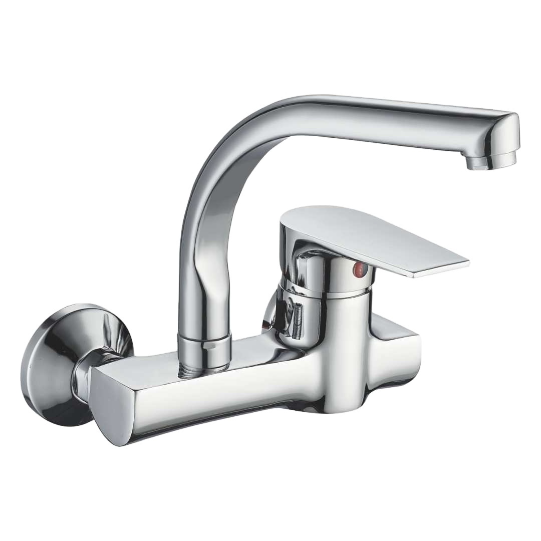 Hot and Cold Water  Kitchen Faucet Kitchen Sink Tap Wall mounted with 360 Degree Rotating Stainless Steel Spout