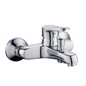 Ceramic cartridge brass diverter wall mounted bathtub faucet