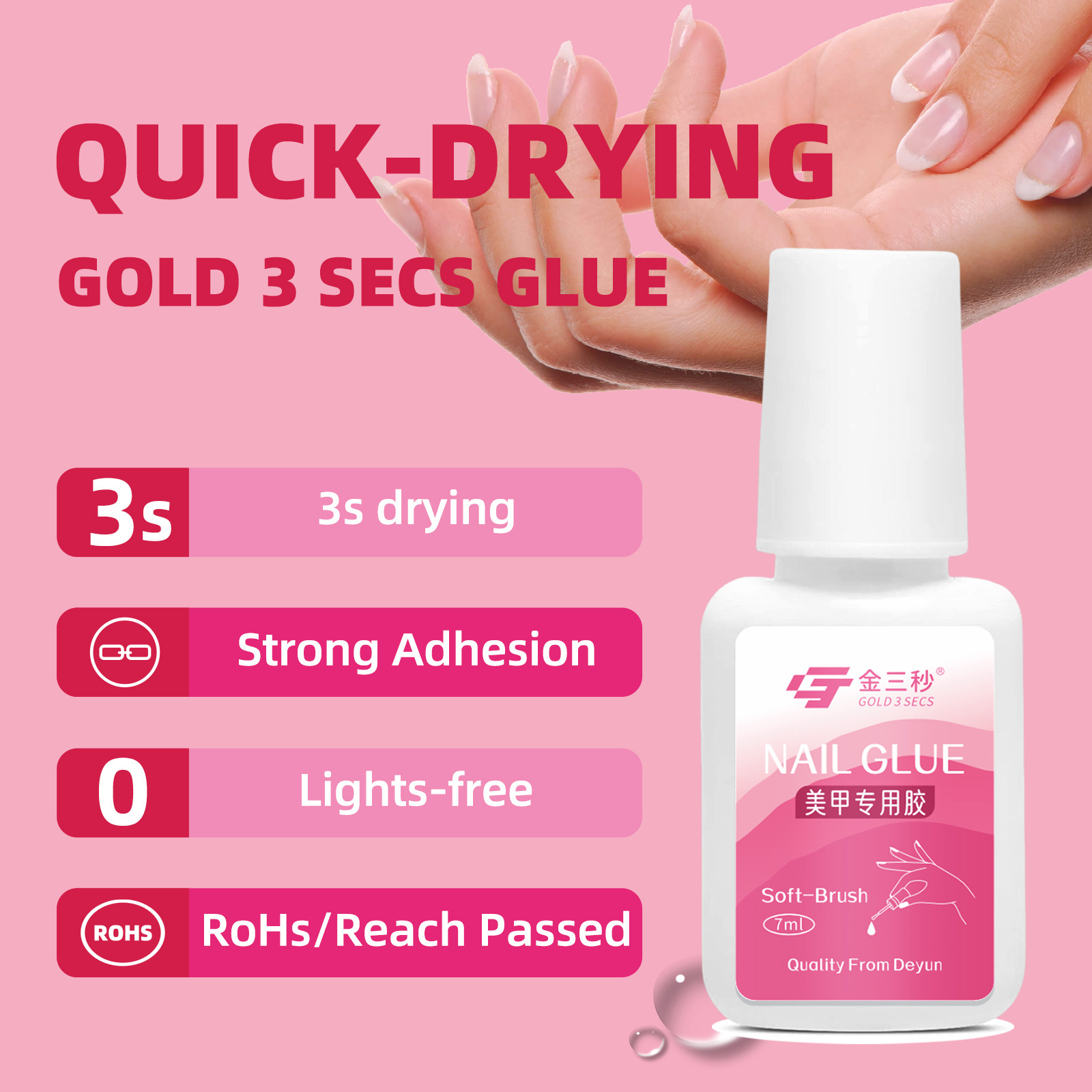 20g Best Selling Organic Nail Glue for Tips Non-toxic nail art glue Brush On Nail Glue