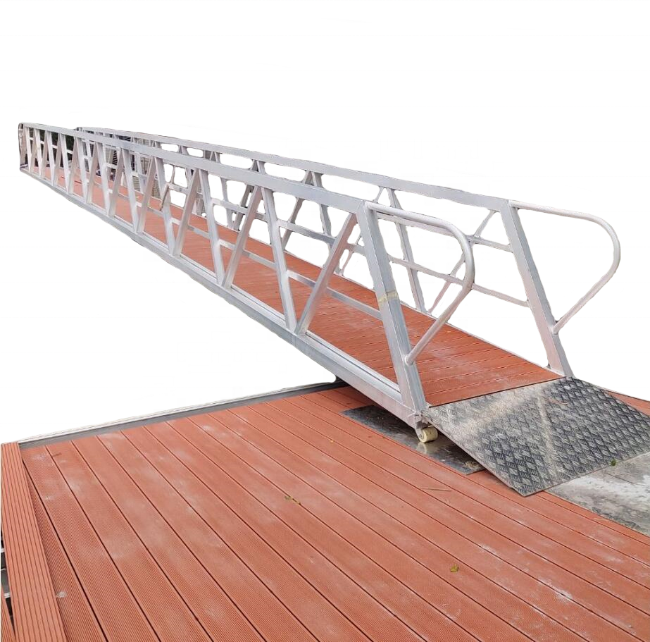 marine grade 6061 T6 aluminum marina floating pontoon dock port boat yacht yard accommodation gangway ladder