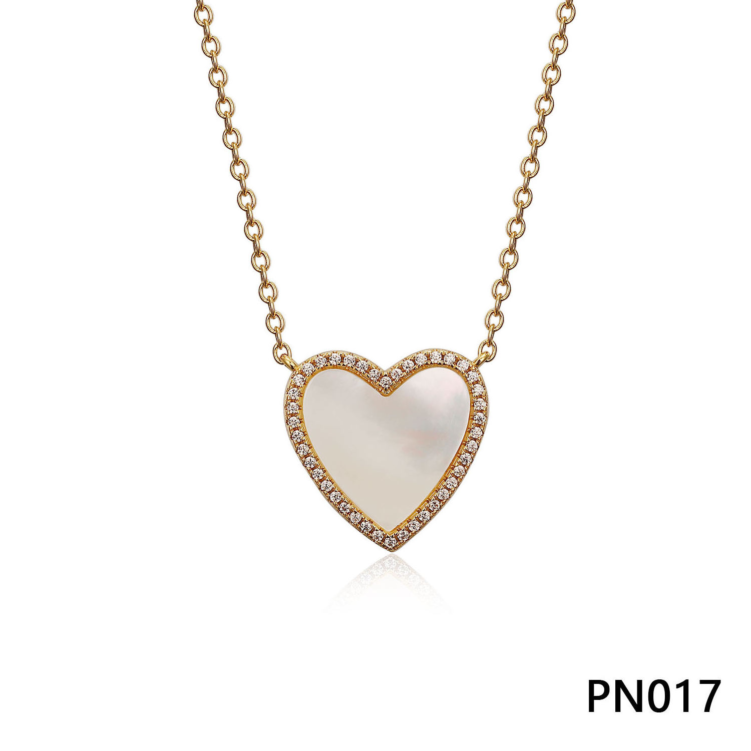 Cheap Price Custom Necklace 12k Yellow Gold Heart Shell Necklace For Party