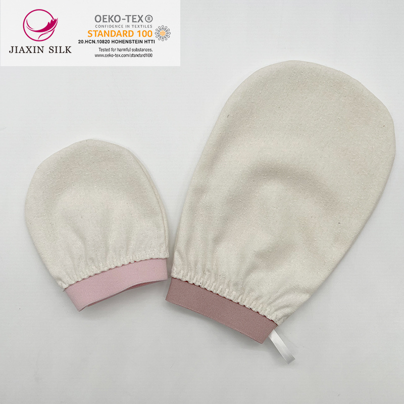 Long Bath Body exfoliating mitt 100% silk exfoliating mitt organic bath gloves body scrubber removes dead skin