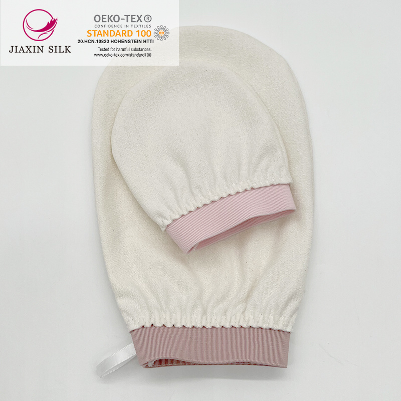 Long Bath Body exfoliating mitt 100% silk exfoliating mitt organic bath gloves body scrubber removes dead skin