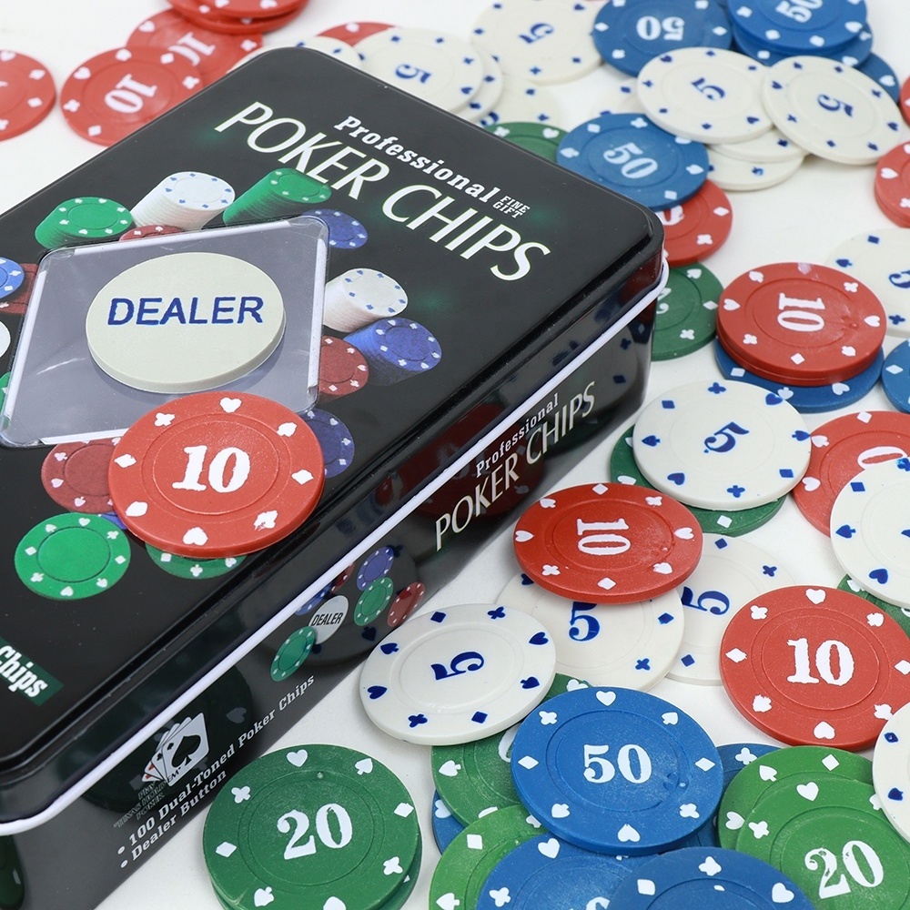 Wholesale 100 4g pp poker chips set  with tin case chip and 1 dealer chip custom logo accept for texas hold em gambling game