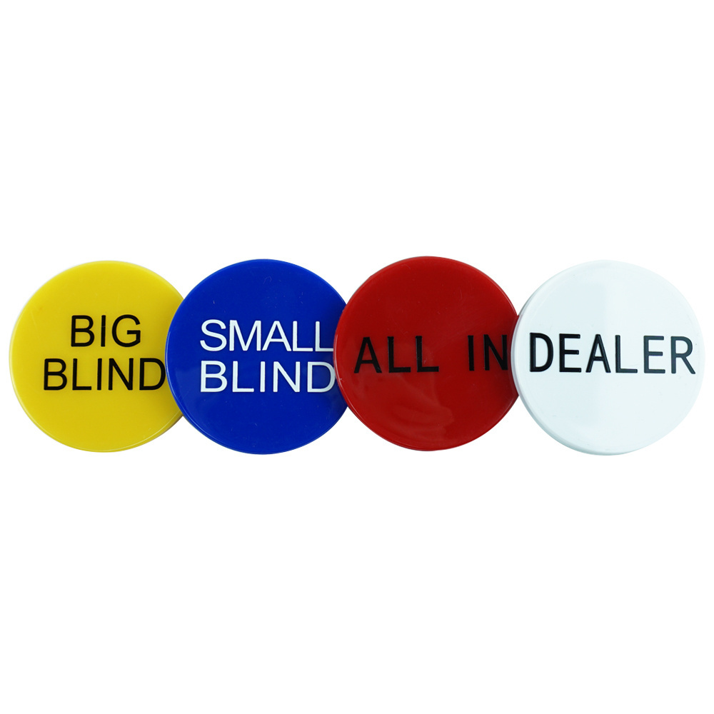 Professional Casino Set of 4 Small Blind, Big Blind,,All In and Dealer Poker Buttons