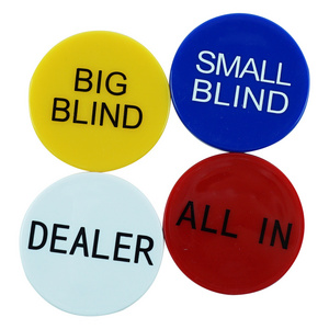 Professional Casino Set of 4 Small Blind, Big Blind,,All In and Dealer Poker Buttons