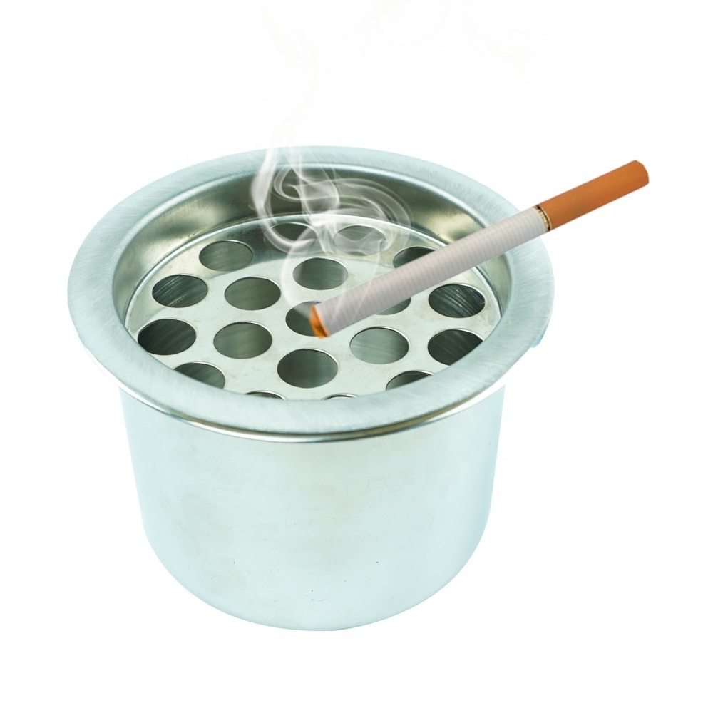 Wholesale professional casino accessory metal ashtray rack with cup holder for poker table accessories