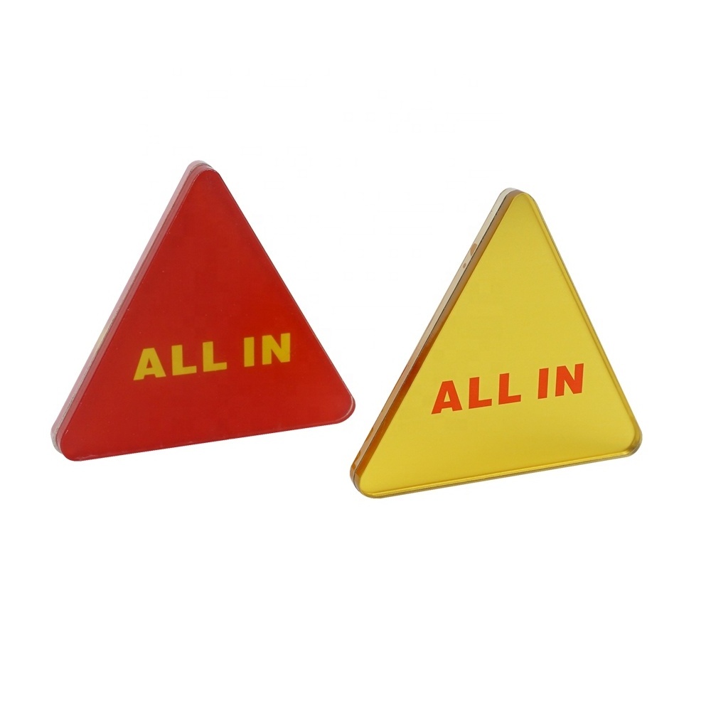 RTS triangle acrylic all in poker button 1pc acrylic baccarat all in for casino accessories in stock