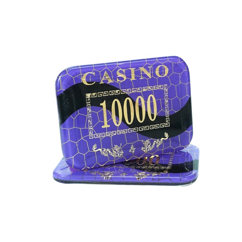 Kaile factory acrylic poker chips plaque 68.5mm 80.5mm 94.5mm length chips with value for casino table game