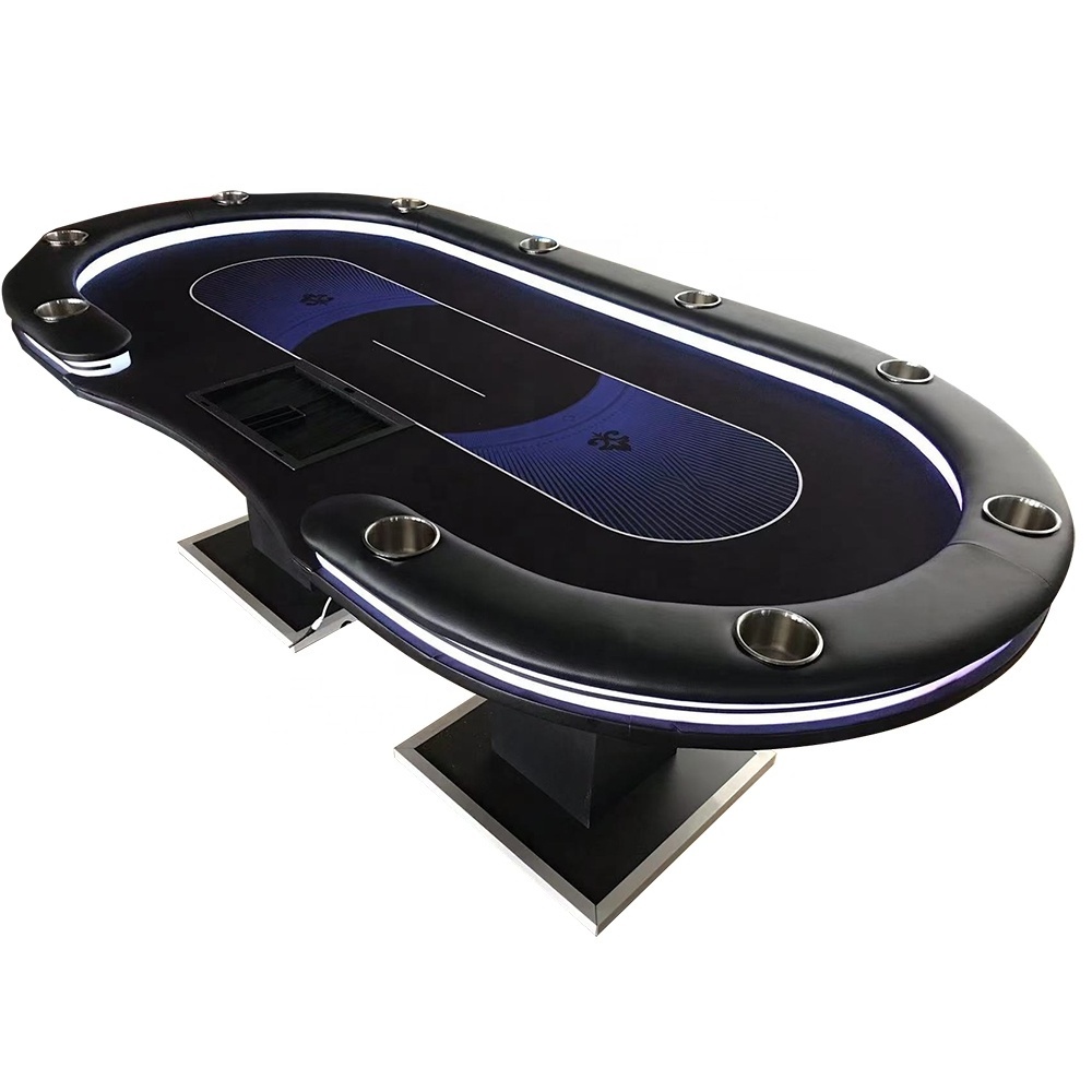 Professional 10 seat poker table casino quality oval poker gambling 1pc customized table 94 inch for table game