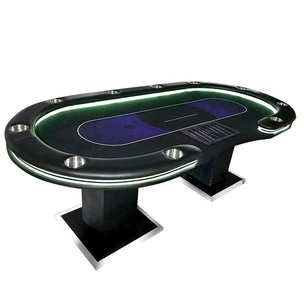 Professional 10 seat poker table casino quality oval poker gambling 1pc customized table 94 inch for table game