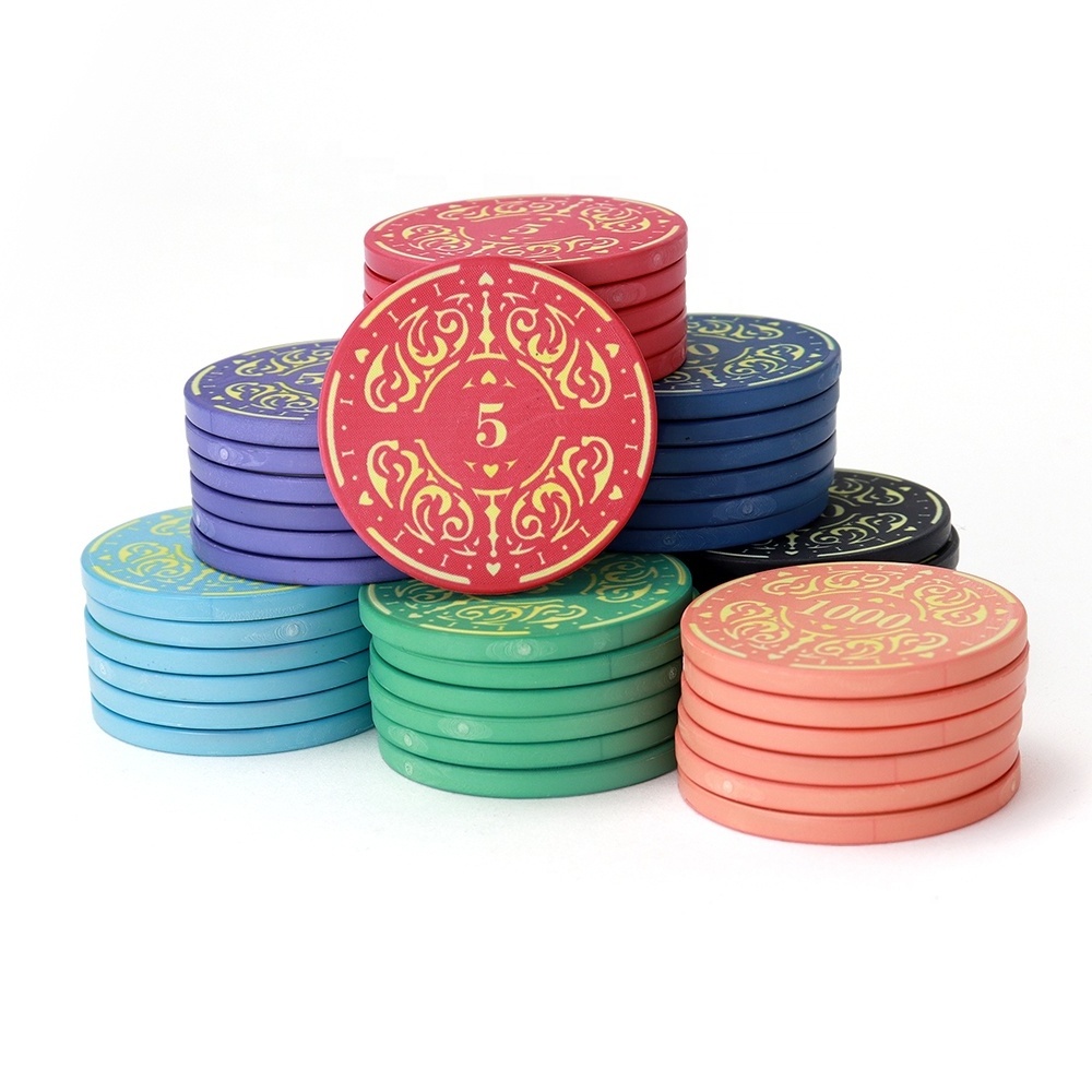 Factory supply 43mm poker chips ceramic 12g with custom logo non stickers colorful chips for other entertainment products