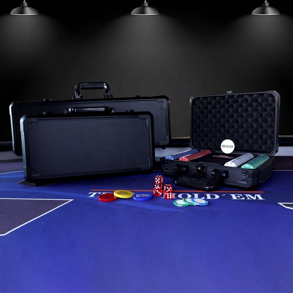 200 300 500ct black aluminum case for 40 43mm poker chips empty box without poker chips for storage chip and casino accessories