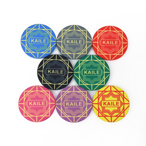 KAILE Wholesale 14g ceramic poker chips 46mm custom design logo accepted rounders chips for casino gambling game