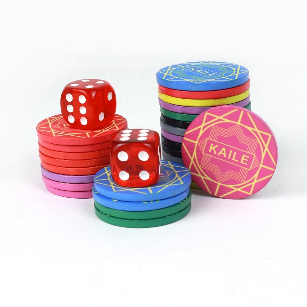 KAILE Wholesale 14g ceramic poker chips 46mm custom design logo accepted rounders chips for casino gambling game