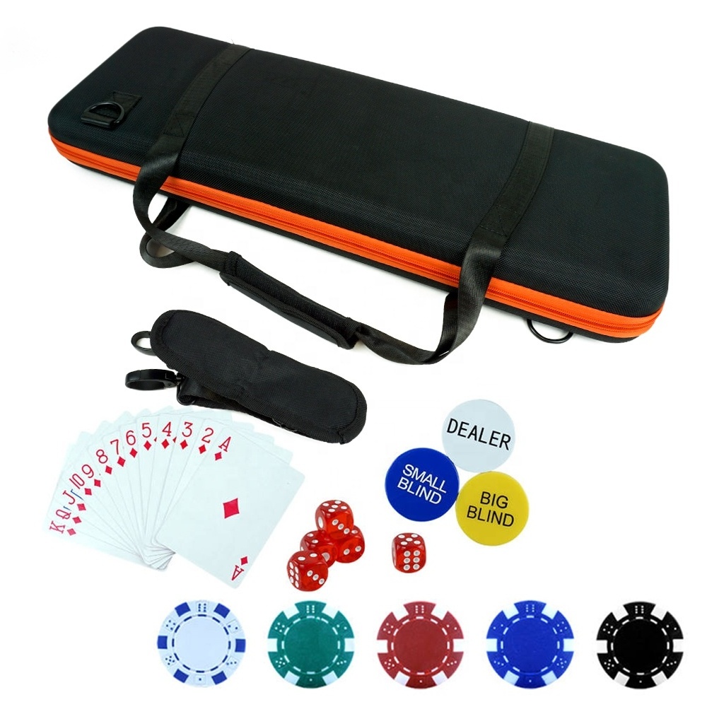 Professional 500pcs dice poker chips set 11.5g color with casino acesssory dealer black travel eva bag for gambling game