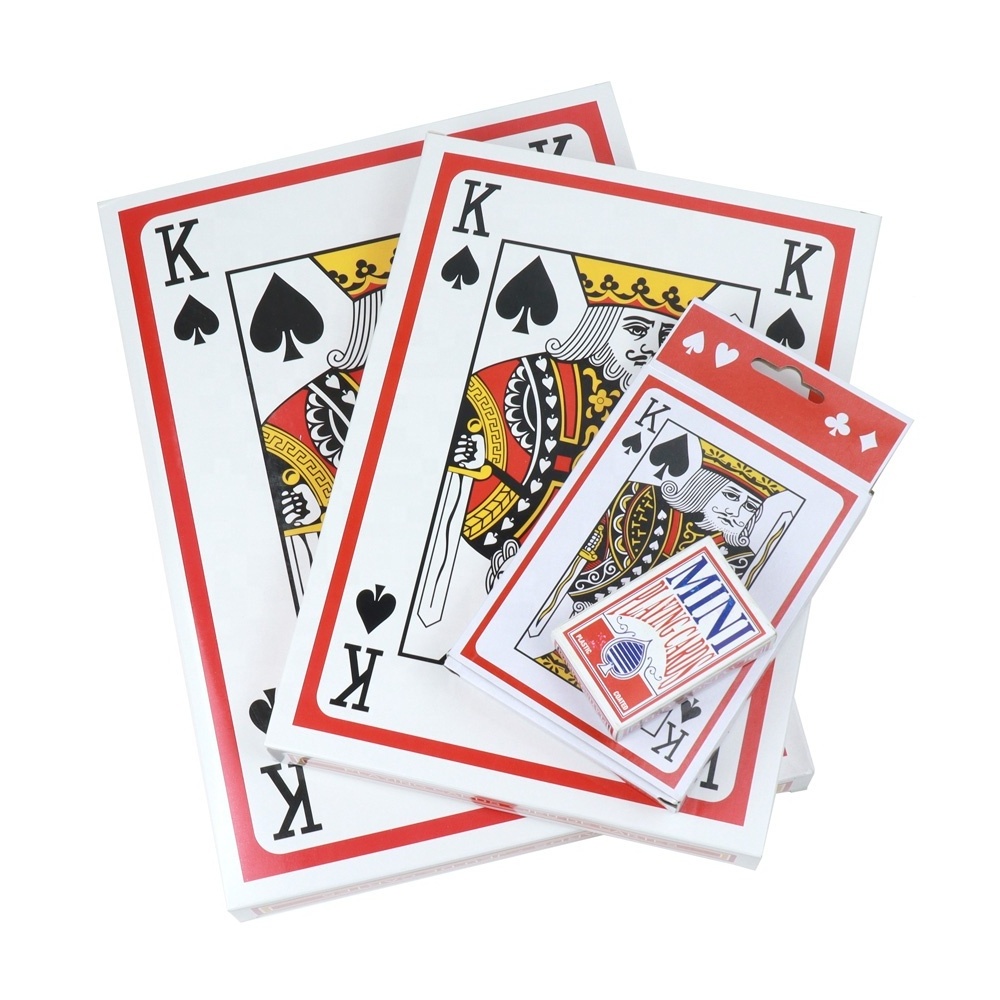 Wholesale custom mini jumbo poker playing cards twice 4 6 9 times can choose colorful printing for funny table game