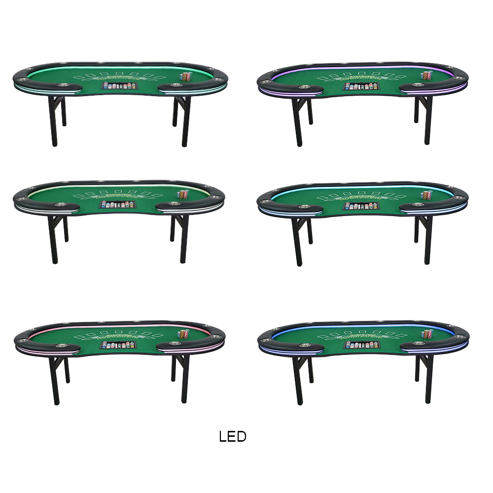 Custom Green Speed Felt Foldable  Blackjack Texas Hold'em Table Casino Leisure Table for Playing Card Games Dominoes